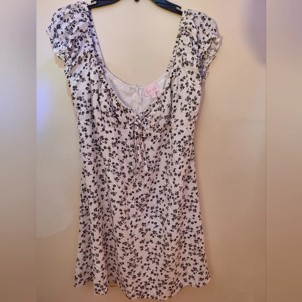 Pink lily 100% viscose Roadside Daisies Ivory Floral Dress - Picture 2 of 3